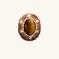 خاتم اللؤلؤ وعين النمر، صورة للمنتج — R-0006-brown — صورة 1