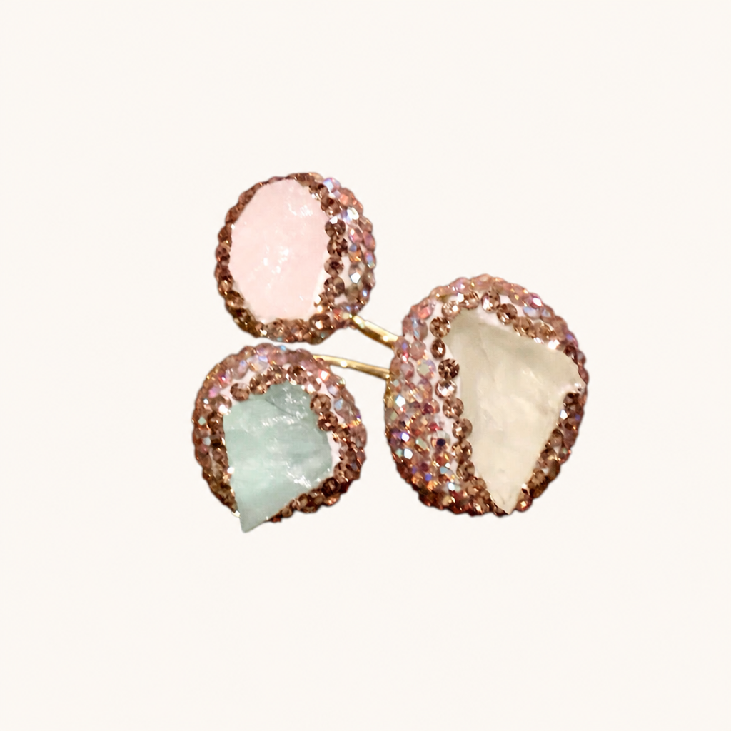 خاتم اللؤلؤ وعين النمر، صورة للمنتج — R-0006-green stone — صورة 1