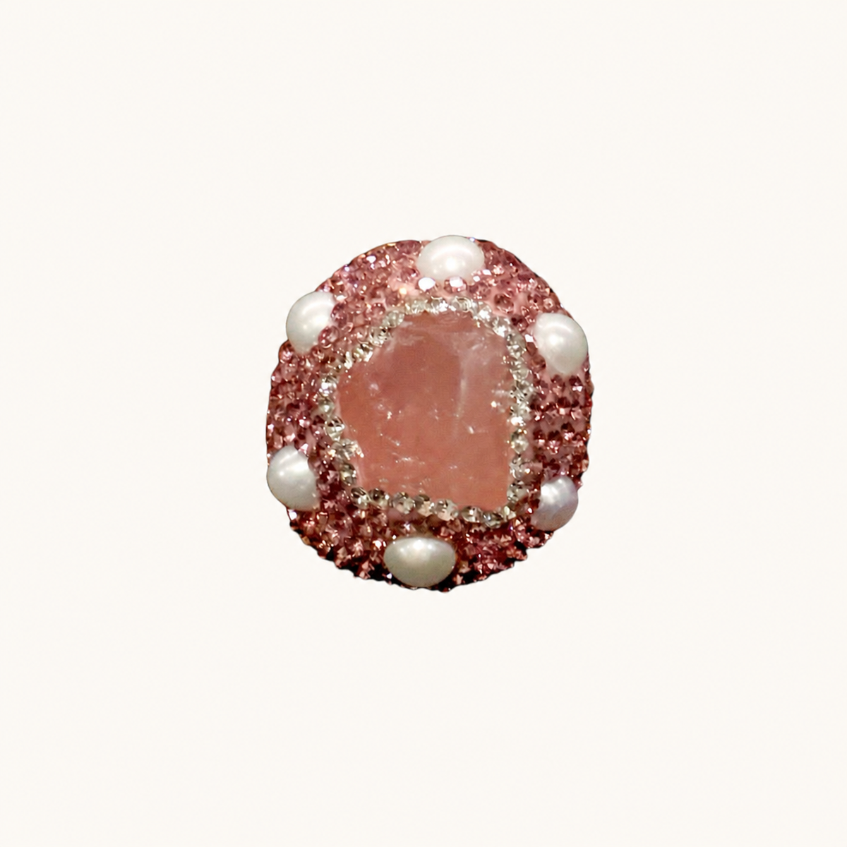 خاتم اللؤلؤ وعين النمر، صورة للمنتج — R-0006-pink — صورة 1