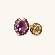 خاتم اللؤلؤ وعين النمر، صورة للمنتج — R-0006-puple&yellow — صورة 1