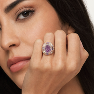 خاتم اللؤلؤ وعين النمر، صورة للمنتج — R-0006-purple — صورة 5