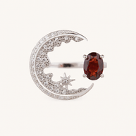 خاتم فاخر من الأحجار الكريمة الطبيعية، صورة للمنتج — R-0018-red — صورة 1