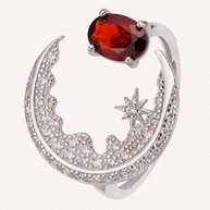 خاتم فاخر من الأحجار الكريمة الطبيعية، صورة للمنتج — R-0018-red — صورة 2
