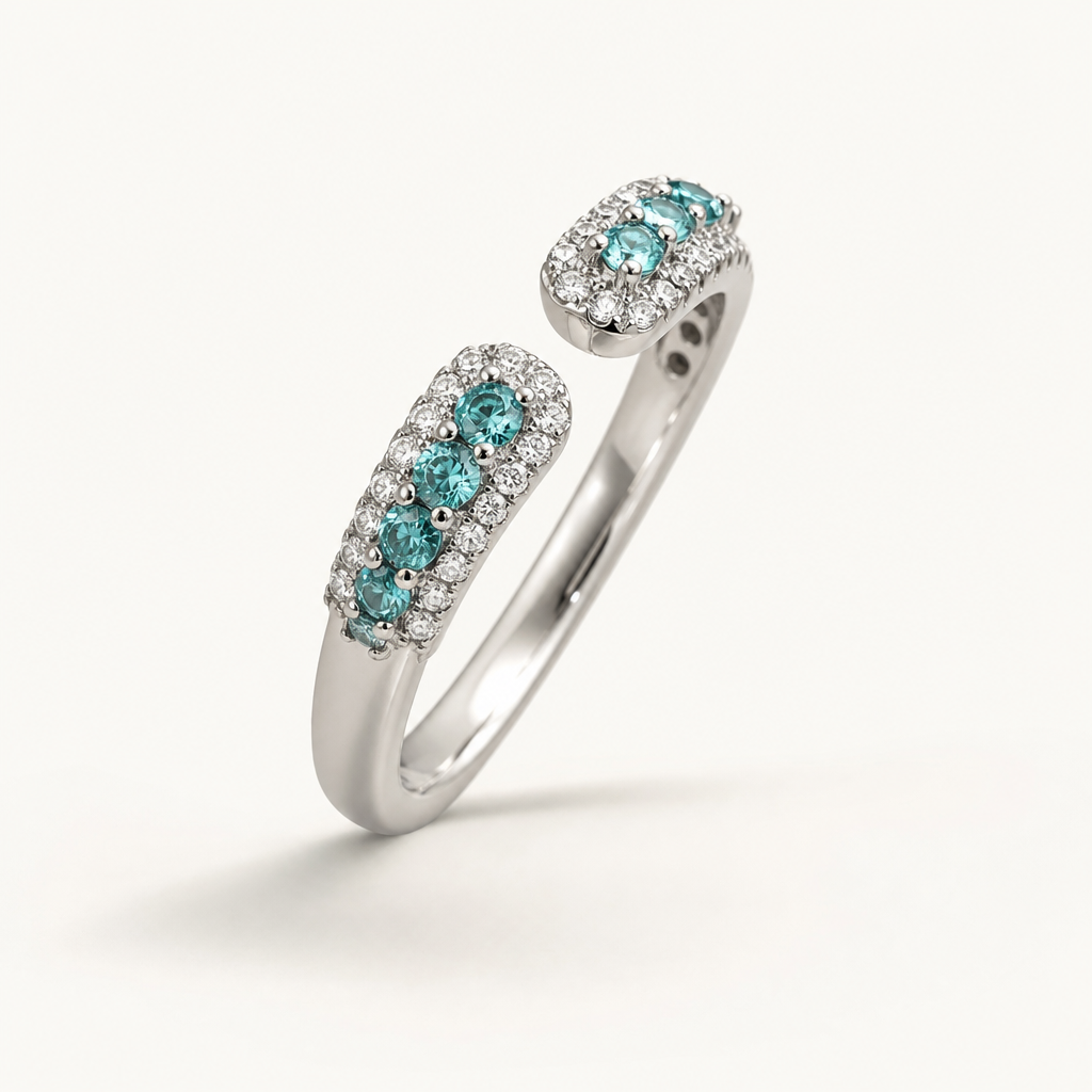 خاتم بارايبا الأزرق الفاخر، صورة للمنتج — R-0019 — صورة 4