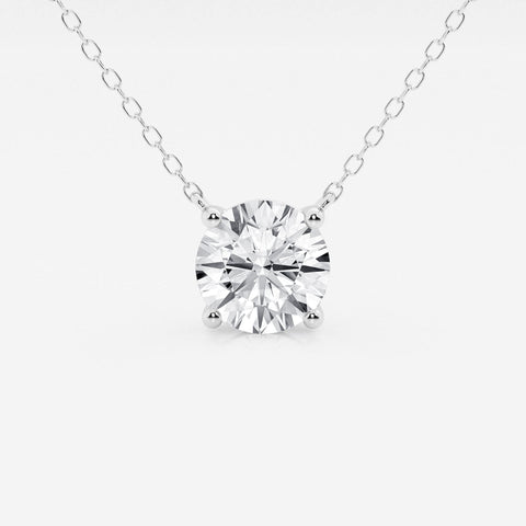 3.00 ct Lab Grown Round Diamond Floating Solitaire Pendant in 14K White or Yellow Gold – AGI Certified