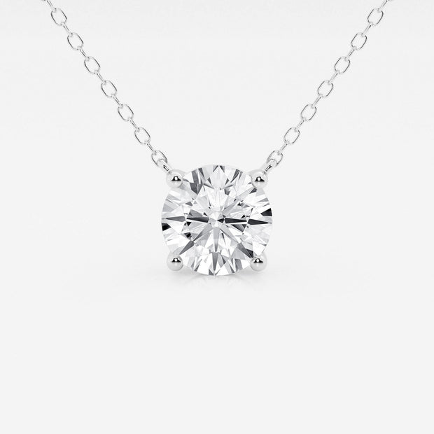 3.00 ct Lab Grown Round Diamond Floating Solitaire Pendant in 14K White or Yellow Gold – AGI Certified