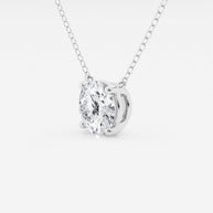 3.00 ct Lab Grown Round Diamond Floating Solitaire Pendant in 14K White or Yellow Gold – AGI Certified