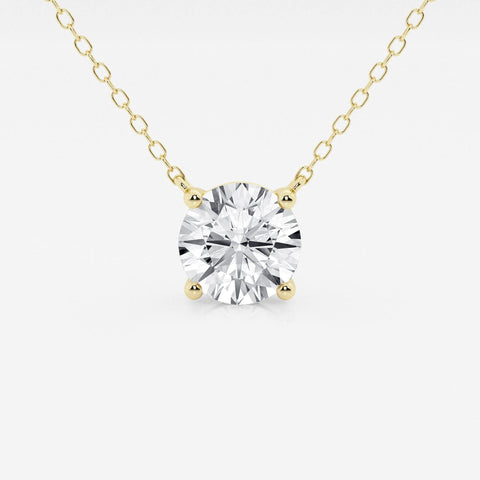 3.00 ct Lab Grown Round Diamond Floating Solitaire Pendant in 14K White or Yellow Gold – AGI Certified