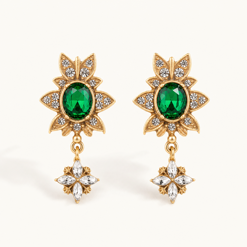 طقم أجنحة الكريستال الملكي، صورة للمنتج — S-0003-green — صورة 3
